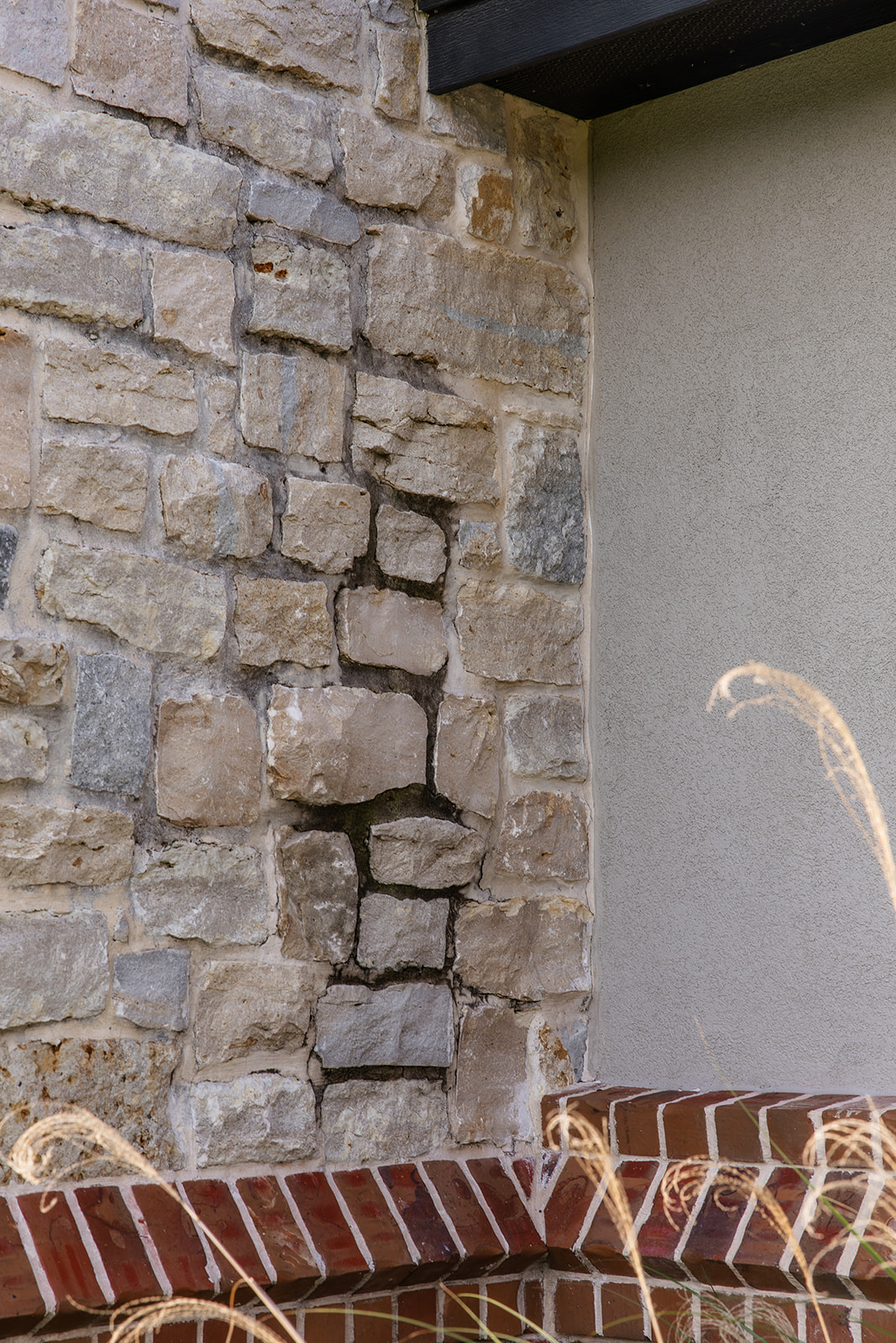 Stone wall and brick steps
