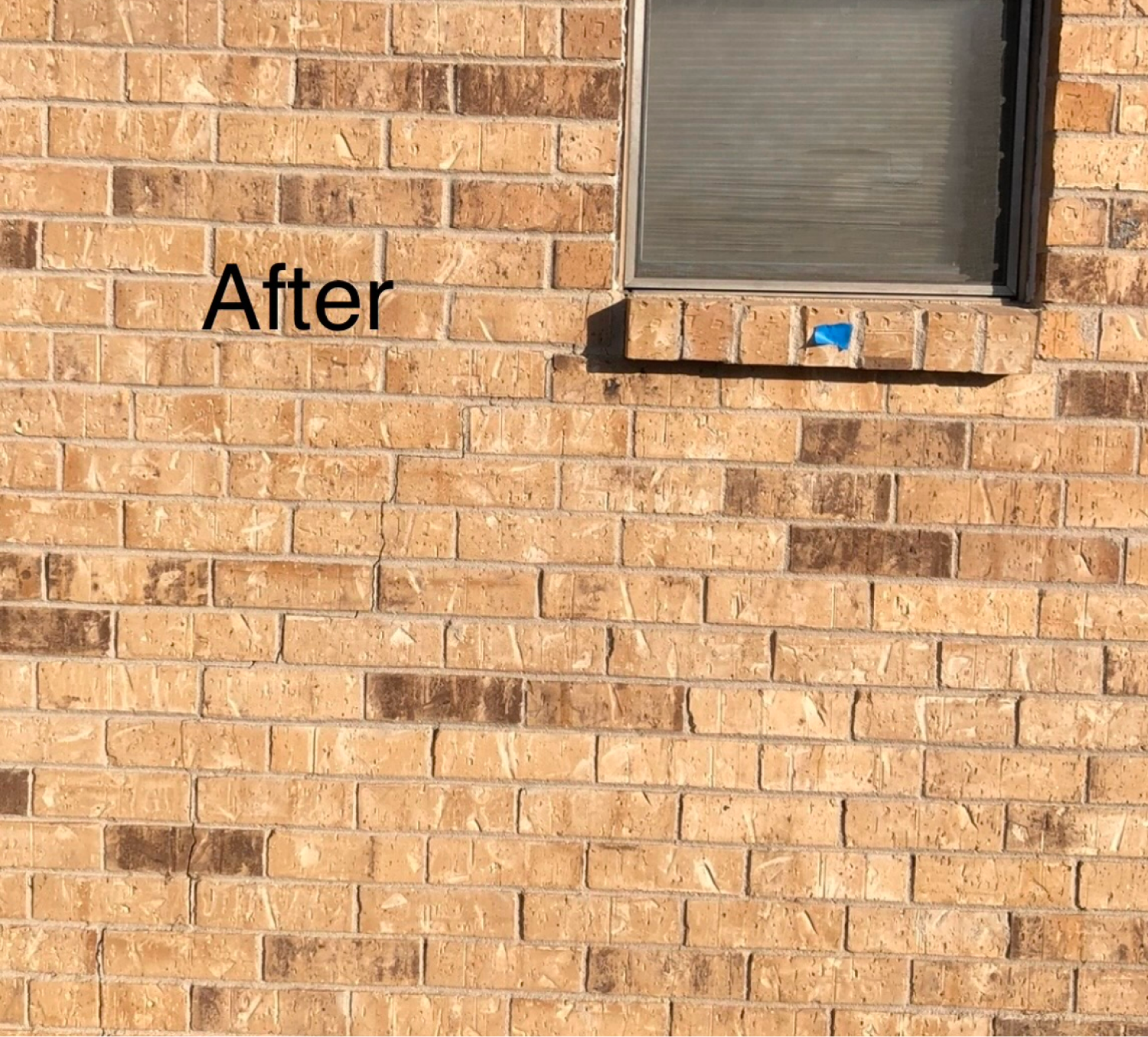 Stair-step crack at a window, after